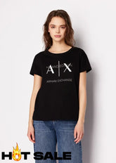 T-Shirt Women Black Armani Exchange Camiseta